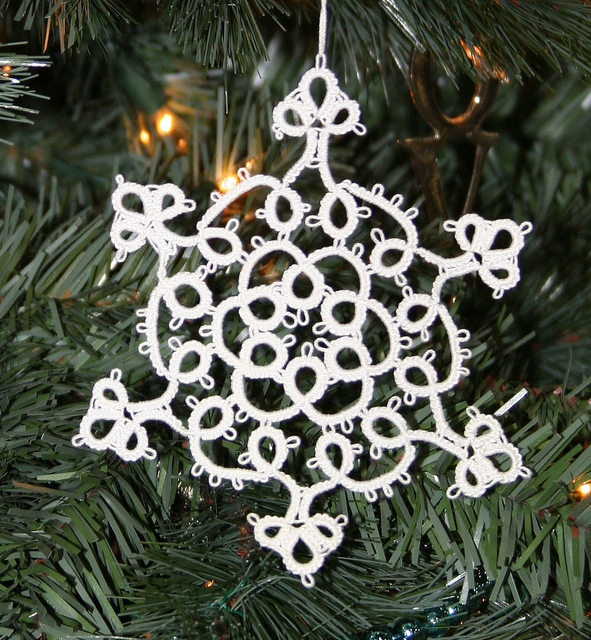 Ornaments like this snowflake one from Tsayrate are great tree fillers :)